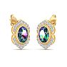 Mystic Topaz Earrings: 2 1/2 Carat Mystic Topaz and Diamond Earrings Image-4
