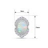2 Carat Oval Shape Opal and Diamond Earrings In 14K White Gold Image-5