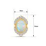 2 Carat Oval Shape Opal and Diamond Earrings In 14K Yellow Gold Image-5