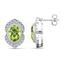 Peridot Earrings: 2 1/2 Carat Peridot and Diamond Earrings Image-1