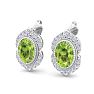 Peridot Earrings: 2 1/2 Carat Peridot and Diamond Earrings Image-3