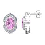 Pink Topaz Earrings: 2 1/2 Carat Pink Topaz and Diamond Earrings Image-1