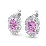 Pink Topaz Earrings: 2 1/2 Carat Pink Topaz and Diamond Earrings Image-3