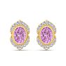 Pink Topaz Earrings: 2 1/2 Carat Pink Topaz and Diamond Earrings Image-2