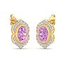 Pink Topaz Earrings: 2 1/2 Carat Pink Topaz and Diamond Earrings Image-4