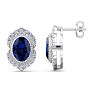 Sapphire Earrings: 2 1/2 Carat Sapphire and Diamond Earrings Image-1