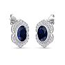 Sapphire Earrings: 2 1/2 Carat Sapphire and Diamond Earrings Image-4