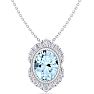 Aquamarine Necklace: 1 1/5 Carat Aquamarine and Diamond Necklace Image-1