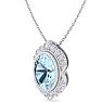 Aquamarine Necklace: 1 1/5 Carat Aquamarine and Diamond Necklace Image-2