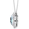 Aquamarine Necklace: 1 1/5 Carat Aquamarine and Diamond Necklace Image-3