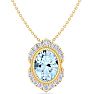 Aquamarine Necklace: 1 1/5 Carat Aquamarine and Diamond Necklace Image-1