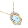 Aquamarine Necklace: 1 1/5 Carat Aquamarine and Diamond Necklace Image-4
