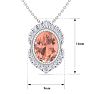 1-1/5 Carat Oval Shape Morganite Necklace With Fancy Diamond Halo In 14K White Gold With 18 Inch Chain Image-5