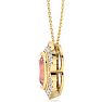 1-1/5 Carat Oval Shape Morganite Necklace With Fancy Diamond Halo In 14K Yellow Gold With 18 Inch Chain Image-3