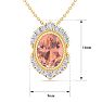 1-1/5 Carat Oval Shape Morganite Necklace With Fancy Diamond Halo In 14K Yellow Gold With 18 Inch Chain Image-5