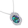 1-3/4 Carat Oval Shape Mystic Topaz Necklace With Diamond Halo In 14 Karat White Gold, 18 Inches Image-4