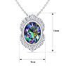 1-3/4 Carat Oval Shape Mystic Topaz Necklace With Diamond Halo In 14 Karat White Gold, 18 Inches Image-5