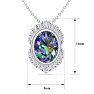 1-3/4 Carat Oval Shape Mystic Topaz Necklace With Diamond Halo In 14 Karat White Gold, 18 Inches Image-5