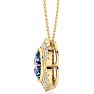 1-3/4 Carat Oval Shape Mystic Topaz Necklace With Diamond Halo In 14 Karat Yellow Gold, 18 Inches Image-3