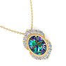1-3/4 Carat Oval Shape Mystic Topaz Necklace With Diamond Halo In 14 Karat Yellow Gold, 18 Inches Image-4