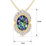 1-3/4 Carat Oval Shape Mystic Topaz Necklace With Diamond Halo In 14 Karat Yellow Gold, 18 Inches Image-5