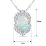 1-1/5 Carat Oval Shape Opal and Diamond Necklace In 14K White Gold Image-5