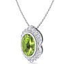 Peridot Necklace: 1 3/4 Carat Peridot and Diamond Necklace Image-2