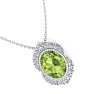 Peridot Necklace: 1 3/4 Carat Peridot and Diamond Necklace Image-4