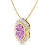 Pink Topaz Necklace: 1 3/4 Carat Pink Topaz and Diamond Necklace Image-2