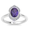 Amethyst Ring: 1 1/5 Carat Amethyst and Diamond Ring Image-1