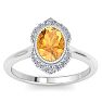 Citrine Ring: 1 1/5 Carat Citrine and Diamond Ring Image-1