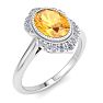 Citrine Ring: 1 1/5 Carat Citrine and Diamond Ring Image-2
