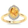 Citrine Ring: 1 1/5 Carat Citrine and Diamond Ring Image-1