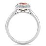 1-1/5 Carat Oval Shape Morganite and Diamond Ring In 14K White Gold Image-3