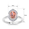 1-1/5 Carat Oval Shape Morganite and Diamond Ring In 14K White Gold Image-5