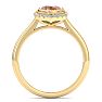 1-1/5 Carat Oval Shape Morganite and Diamond Ring In 14K Yellow Gold Image-3