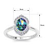 1-3/4 Carat Oval Shape Mystic Topaz Ring and Diamond Halo In 14 Karat White Gold Image-5