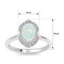 1-1/5 Carat Oval Shape Opal Ring and Diamonds In 14K White Gold Image-5