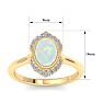 1-1/5 Carat Oval Shape Opal Ring and Diamonds In 14K Yellow Gold Image-5