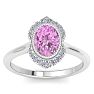 Pink Topaz Ring: 1 3/4 Carat Pink Topaz and Diamond Ring Image-1