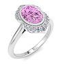 Pink Topaz Ring: 1 3/4 Carat Pink Topaz and Diamond Ring Image-2