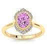 Pink Topaz Ring: 1 3/4 Carat Pink Topaz and Diamond Ring Image-1