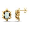 1-1/2 Carat Oval Shape Opal Stud Earrings In 14K Yellow Gold Image-1