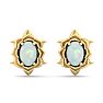 1-1/2 Carat Oval Shape Opal Stud Earrings In 14K Yellow Gold Image-2