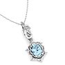 Aquamarine Necklace: 3/4 Carat Aquamarine Necklace Image-4