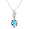 Blue Topaz Necklace: 1 Carat Blue Topaz Necklace Image-1