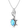 Blue Topaz Necklace: 1 Carat Blue Topaz Necklace Image-2