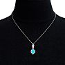 Blue Topaz Necklace: 1 Carat Blue Topaz Necklace Image-6