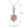 3/4 Carat Oval Shape Morganite Necklace Ornate Design In 14K White Gold With 18 Inch Chain Image-5