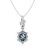 1 Carat Oval Shape Mystic Topaz Necklace In 14 Karat White Gold, 18 Inches Image-1